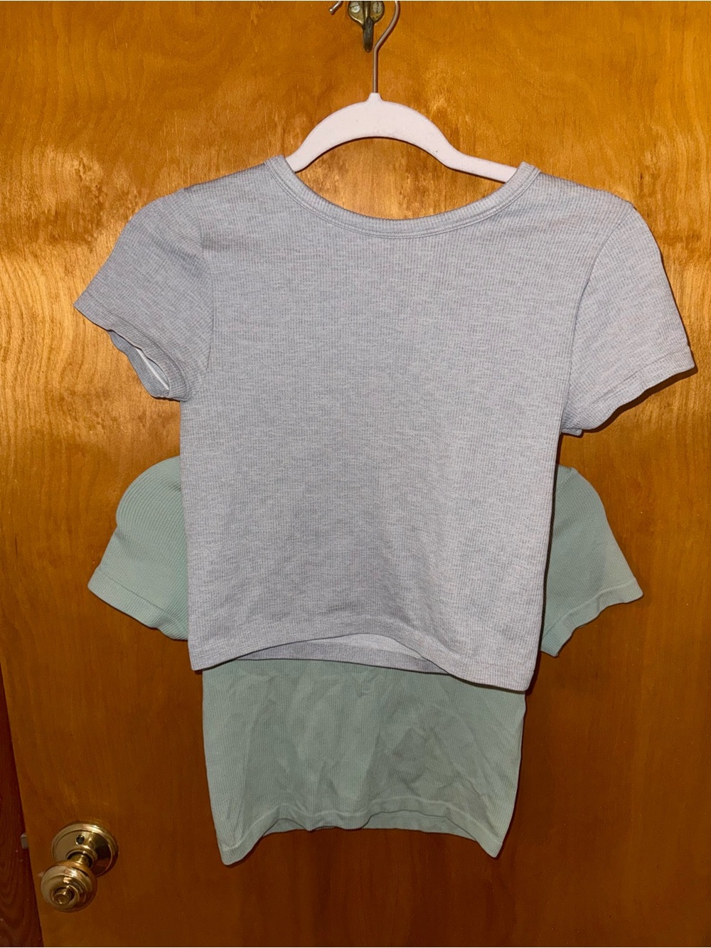 Set of 2 - Short Sleeve Ribbed Top